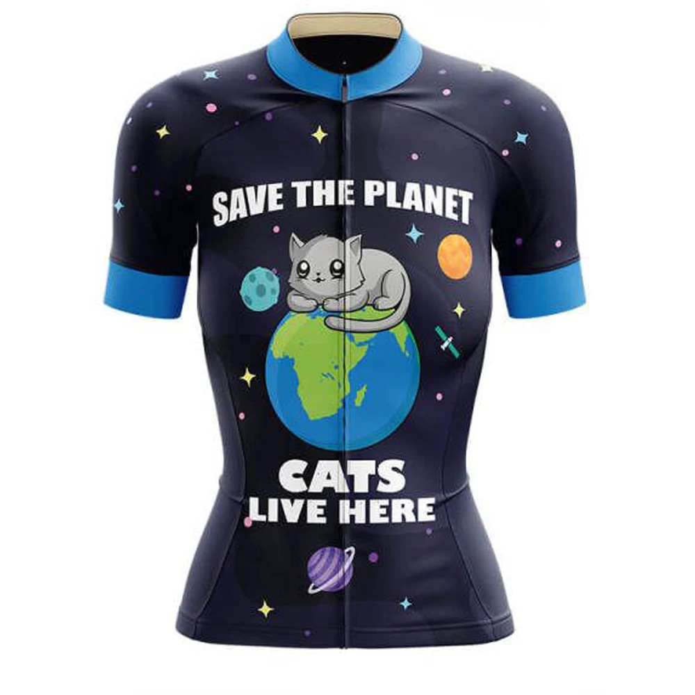 2020 Women Cat Short Sleeve Cycling Jerseys Breathable Mountain Bike