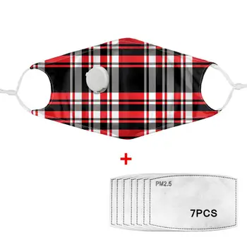 

Fashion stripes 7Pcs PM2.5 Filter Gas Masks Women Men Anti-dust Masks Washable Reusable Face Mask With Breathing Valve