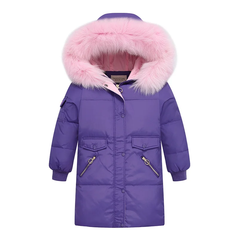 

fur collar Children's down jackets girls fashion jackets white duck down long coats waterproof princess winter down coats 5-12Y
