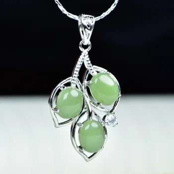 

Natural jasper green jade pendant hollow handcarve pendants with 925 sterling silver necklace jadeite jade jewelry jade necklace