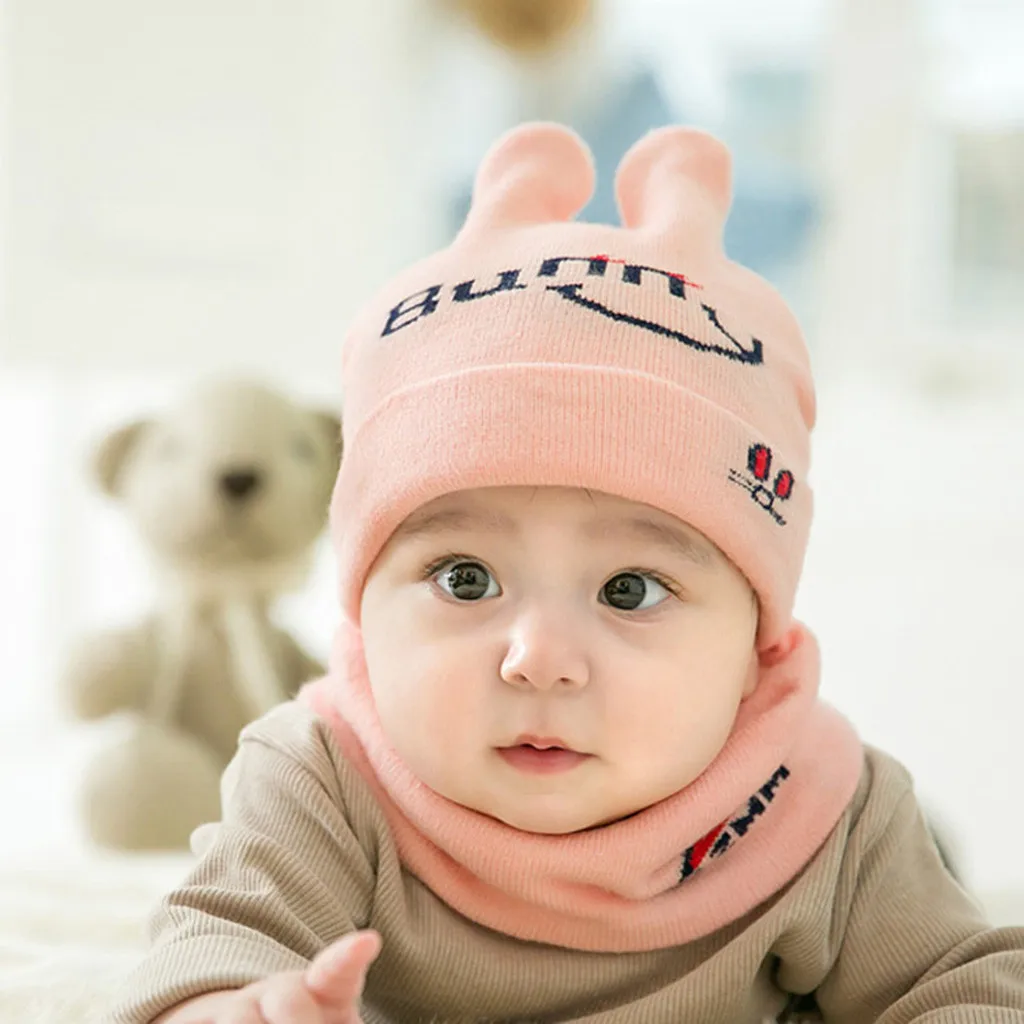 Cute Eyelash Caps For Newborn Kids Baby Boy Girl Pom Hat Winter Warm Knit Bobble Beanie Cap Scarf Set Drop Shipping