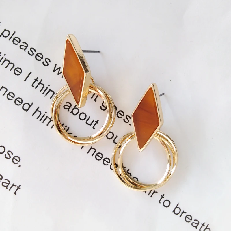 Темпераментные Многослойные серьги кольца с холодным ветром модные простые