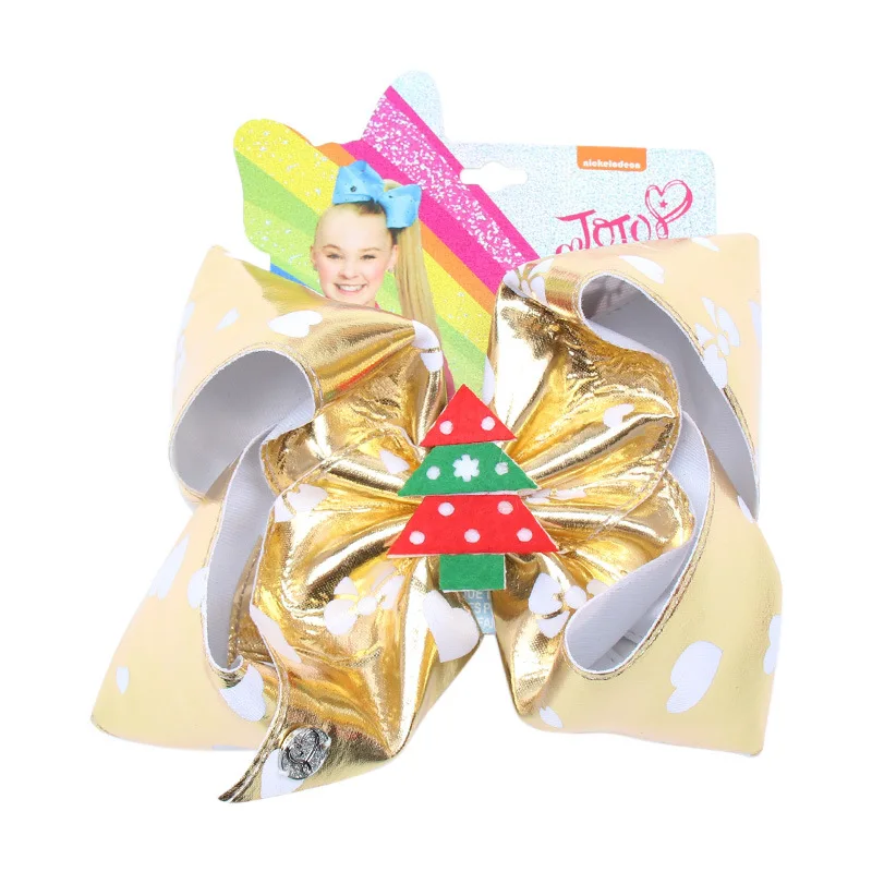 " Рождество JOJO Siwa большой мягкий кожаный JOJO банты милый Блестящий патч бант для волос, бутик заколки для волос аксессуары для волос