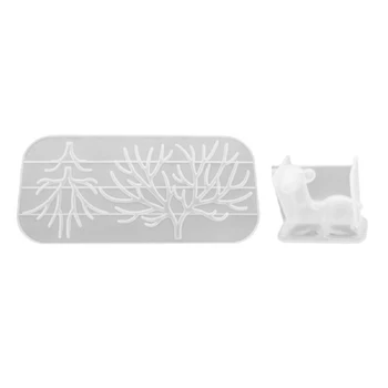 

1set Deer Tree Dried Flower Jewelry Mold Silicone Jewelry Tools for Making Jewelry Accessories