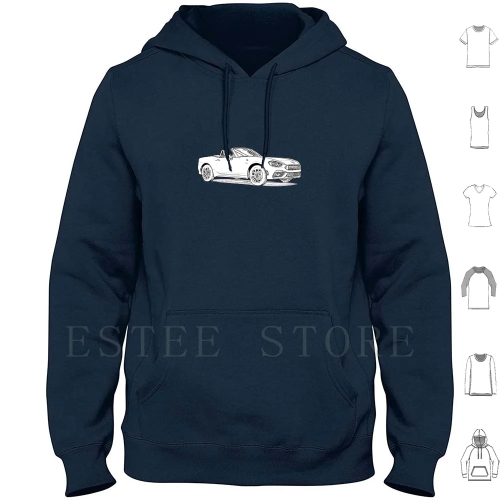 Felpe Con Cappuccio Abarth 124 Wireframe Car V8 V10 V12 Cool Flag Engine Racing Sports Pagani Automotive Simpatico Cartone Animato Italiano