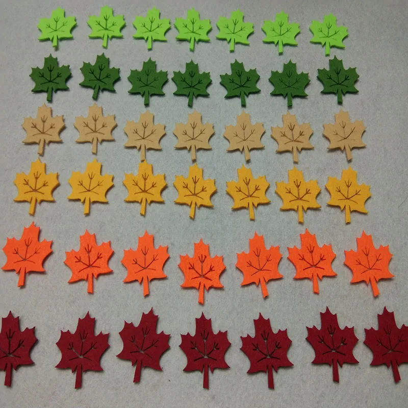  40pcs 4.2x4.3cm 6 Candy Colors Felt Maple Leaf DIY Decorative kindergarten leafs kids garden Patch  - 4000263518557