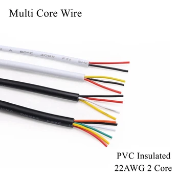 

UL2464 22AWG 2Core Multi Core Wire Sheath PVC Insulated Soft Tinned Copper Power Signal Control Cable Audio Lamp Charge Line 2P