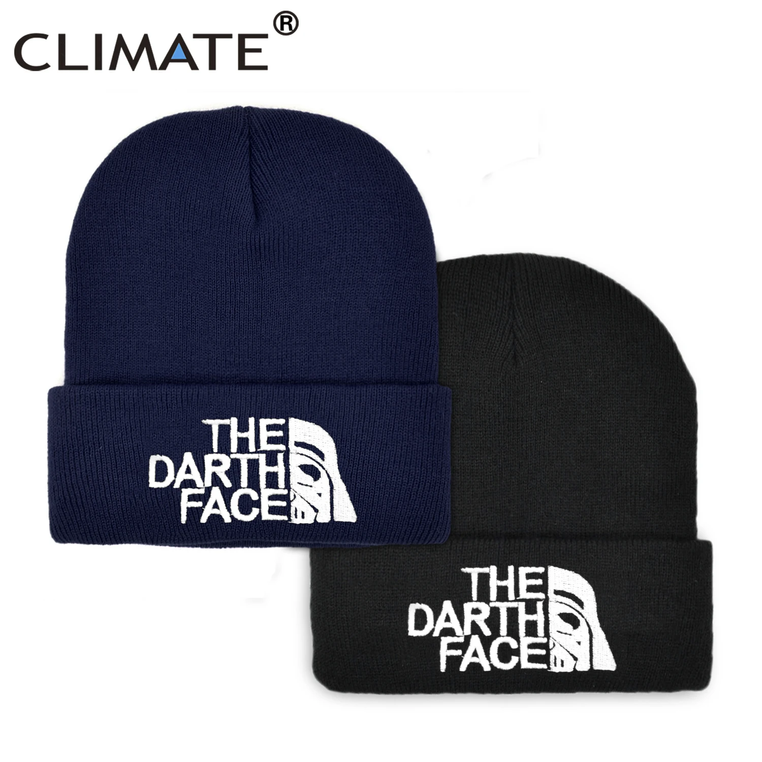 Шапка CLIMATE The Darth Face Beanie Star Мужская зимняя теплая шапка облегающая теплые мягкие
