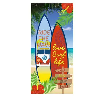 

Summer Stripe Beach Towel Flamingo Fruit Flag Striped Print Swim Quick Dry Blanket Soft Beach Towel