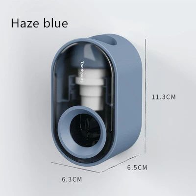 Y-kelin 2022 Toothpaste Dispenser Wall-Mounted Automatic Toothpaste Squeezer Toothpaste Holder For  Hole-Free Wall Hanging Haze blue