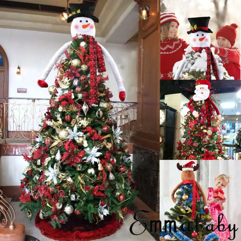 

Christmas Large Snowman Christmas Tree Home Outdoor With Scarf Hat Hanging New Year Dinner Party Home Christmas Decorations