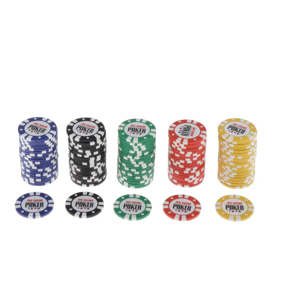 Глиняные фишки для покера Texas Holdem Chips, упаковка из 100, включает чехол для хранения