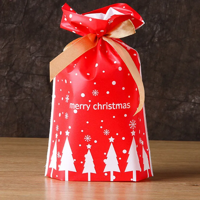 3/5/10pcs Christmas Gift Bags Xmas Candy Bag Merry Santa Claus Happy New Year Party Supplies | Дом и сад