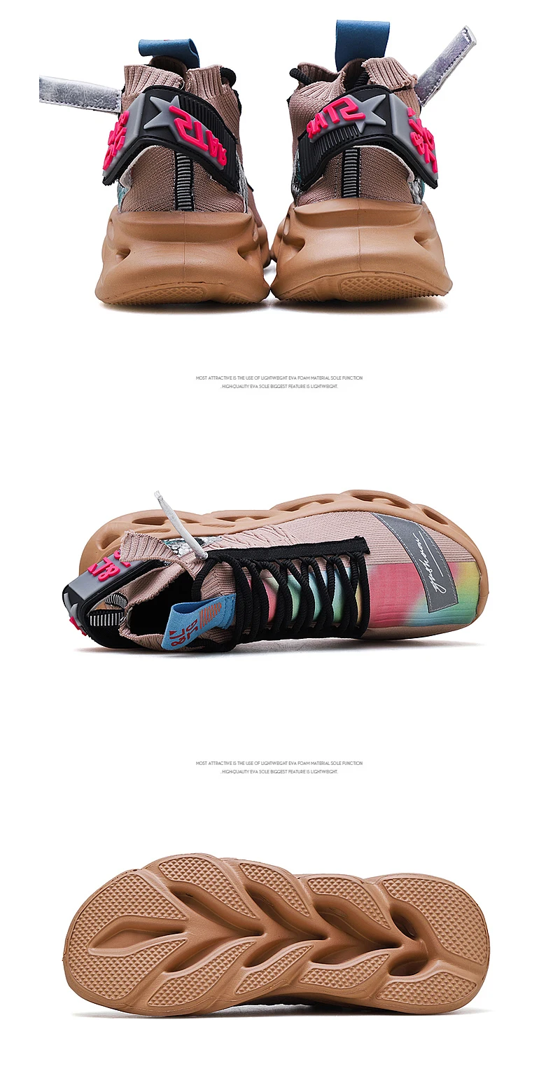 New Men Running Shoes Trend Couple Sneakers Lightweight Comfortable Cushioning Sport Shoes High Elastic Non-slip Wear Shoes35-46