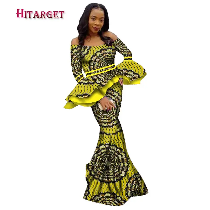 Африканская юбка наборы для Женщин Дашики Базен Riche пэчворк 2 шт наборы Цветок оборки африканская традиционная одежда WY2351 - Цвет: 11