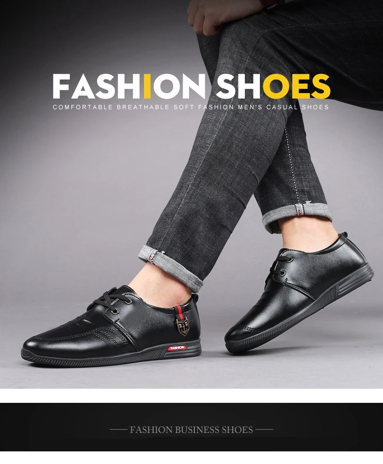 men genuine leather shoes business casual leather flat shoes none-slip patchwork lofers mixed colors lace up boat shoes (2)