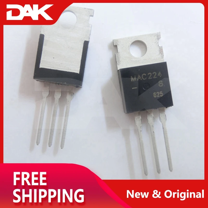 

10PCS MAC224-8 TO-220 Triacs Silicon Bidirectional 40 Amperes RMS Triode Thyristors IC Chip