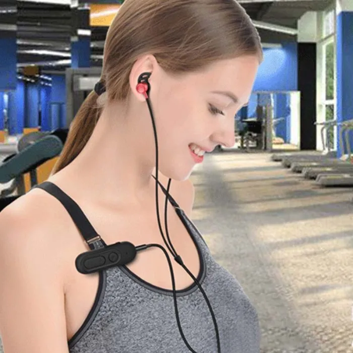 Нагрудный зажим Bluetooth приемник с гарнитурой спортивный Стерео Водонепроницаемый Многофункциональный портативный ресивер IJS998
