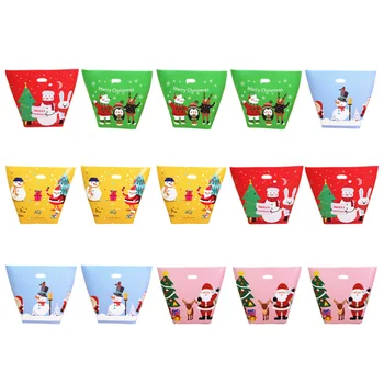 

15 pcs Merry Christmas Candy Boxes Santa Claus Cartoon Lovely Party Supplies Gift Container Packing Box Nougat Bag