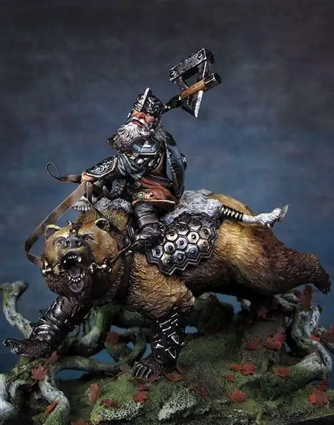 1/32 шкала resin фигурка из смолы воин и медведь Коллекционная фигурка