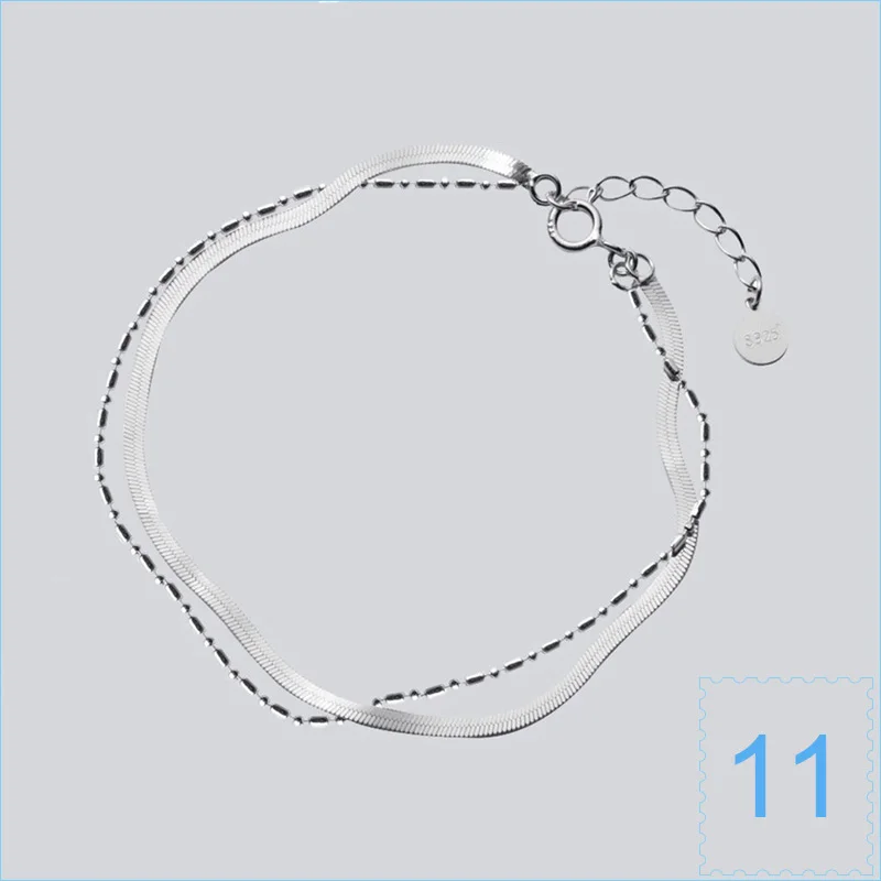Trusta 925 пробы серебряные Модные женские ювелирные изделия двухслойный браслет с бусинами 16 см для подарка для девушек и девушек Прямая поставка DS454