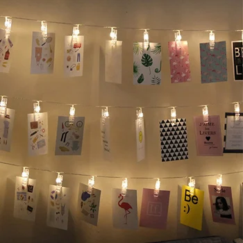 

LED Card Picture Photo Clips Pegs Bright String Light Wedding Party Valentine's Day Decoration