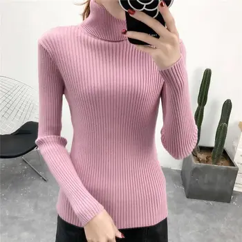 

2020 Turtleneck Sweater Female Women's Autumn and Winter New Commuter Warm Knit Slim Slimming Priming Coat