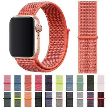 

Sport loop for apple watch band series 4 3 2 1 reflective strap for iwatch 38 40 42 44 mm breathable woven nylon wristband
