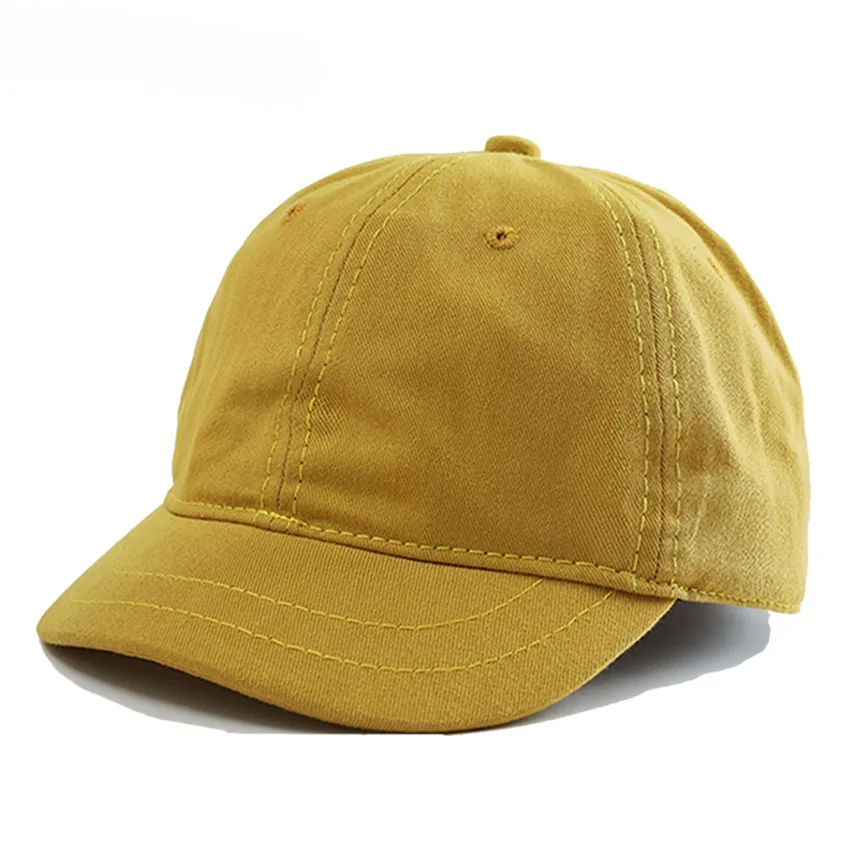 Yellow JNKET модная короткая бейсбольная кепка с козырьком для мужчин и женщин, бейсбольная шапочка из хлопка, хип-хоп кепка, Снэпбэк Кепка, уличная шляпа от солнца - Цвет: Yellow