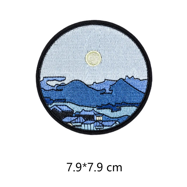 Scenery Sun Cute Iron On Patches For Clothes Handmade Sewing Patterns Embroidered Applique Patch On Clothes Stickers Vintage 4