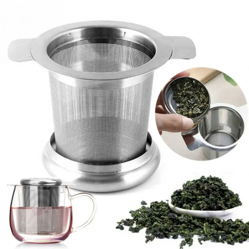

Creative Stainless Steel Mesh Tea Infuser Metal Cup Strainer Loose Leaf Filter Herb Spice with Lid Easy Clean Hot