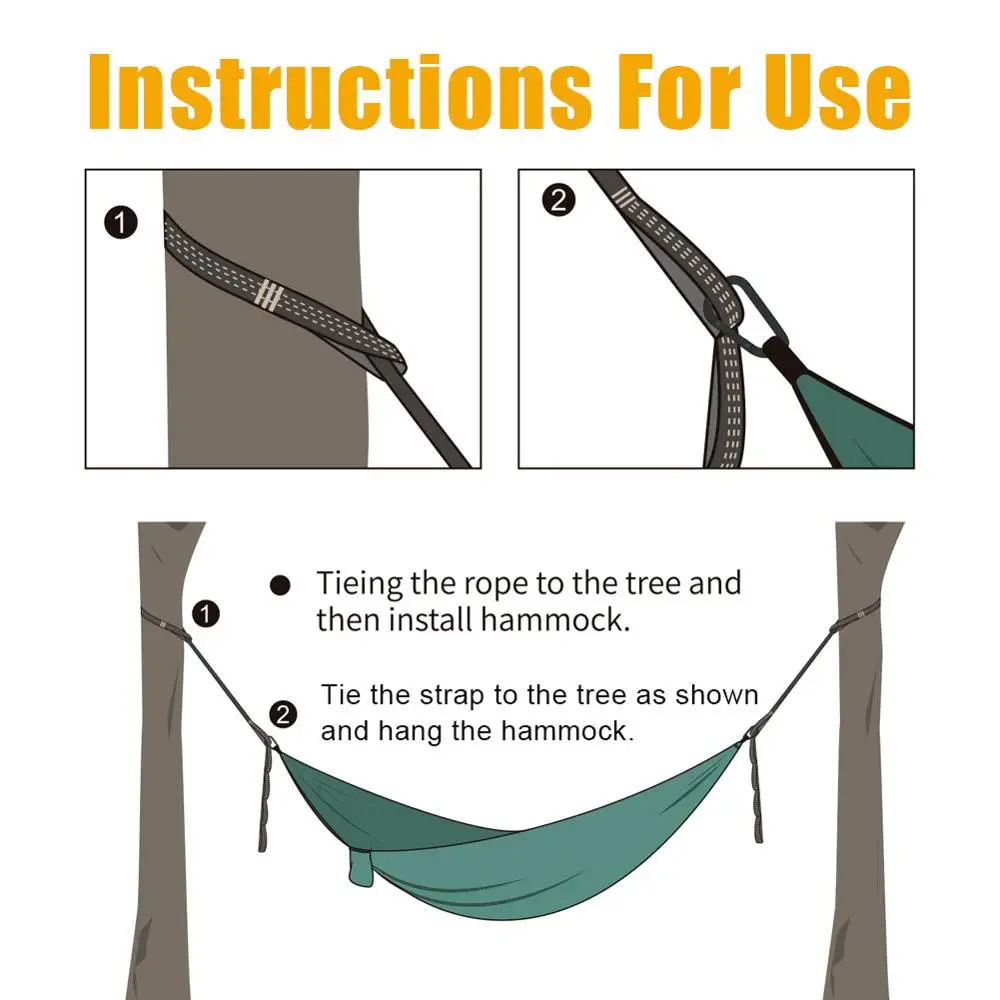 2 Pcs/Set Hammock Straps Special Reinforced Polyester Straps 5 Ring High Load-Bearing Barbed Black Outdoor Hammock straps