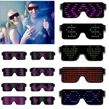 

Magic Bluetooth Led Glasses DIY APP control BT Wireless Connection Illuminating Glasses Multilingual Quick Flash led USB Charge