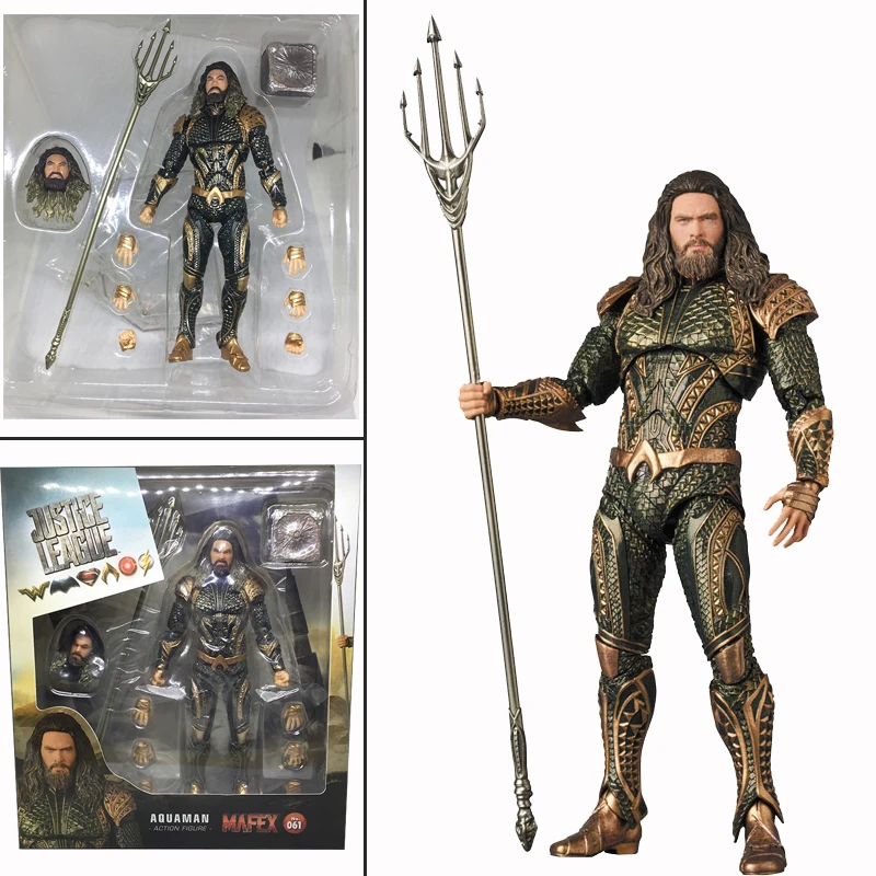 

6inch DC Justice League Super Hero Aquaman Mafex 061 Action Figure Toy Colletable Model Doll Gift