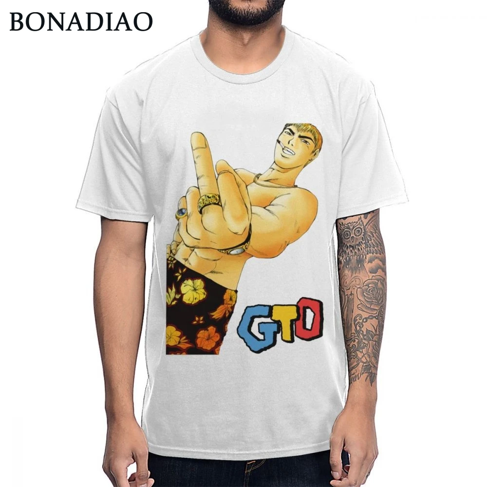 Футболка с японской мангой, отличным учителем Onizuka, Crazy GTO Eikichi Onizuka, винтажная S-6XL из чистого хлопка, футболка американского размера