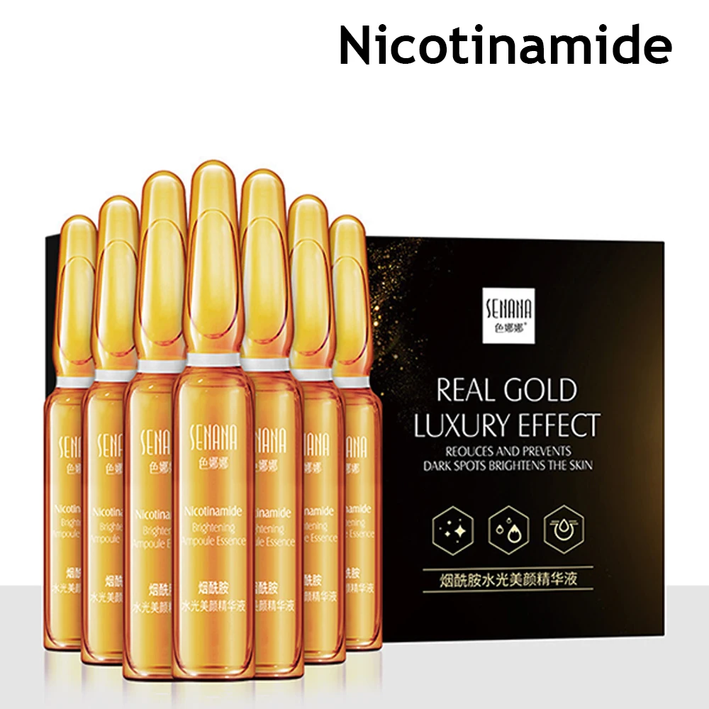 7PCS Hyaluronic acid Nicotinamide Whitening Essence Ampoule Face Essence Shrink Pores Moisturize Anti-Age Wrinkle Skin Care Sets