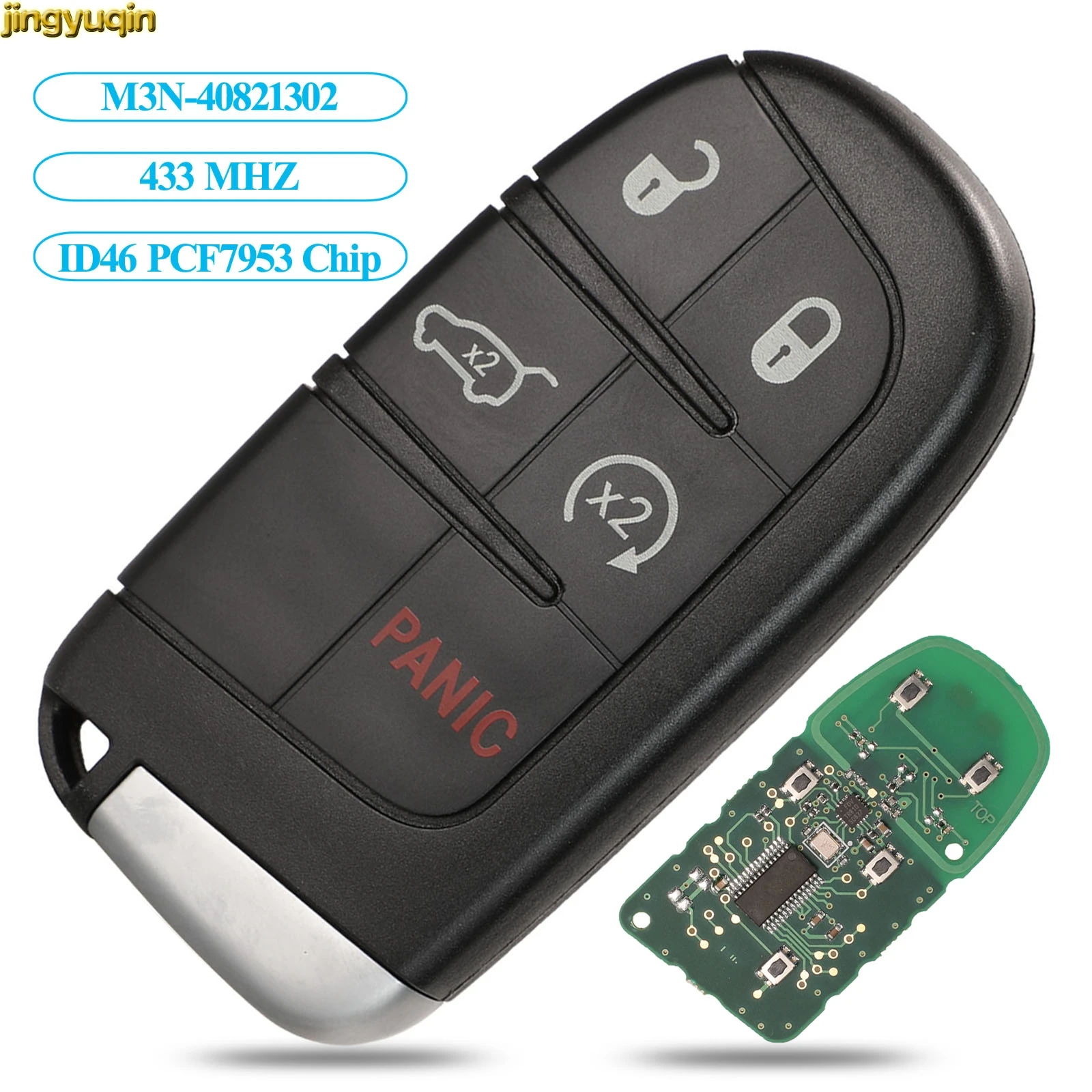 Jingyuqin дистанционный ключ автомобиля 433 МГц ID46 чип для DODGE Chrysler JEEP Grand Cherokee M3N-40821302 5
