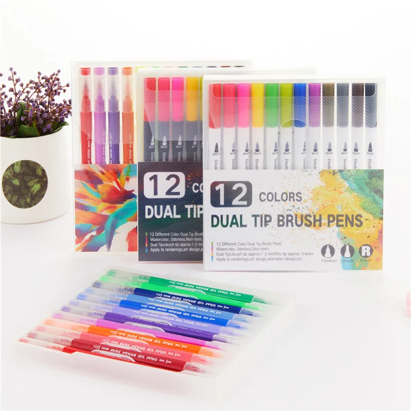 15Piece Sign Brush Pens Water Based Journaling Pen Set Assorted Colors  Brush Tip Pens - AliExpress