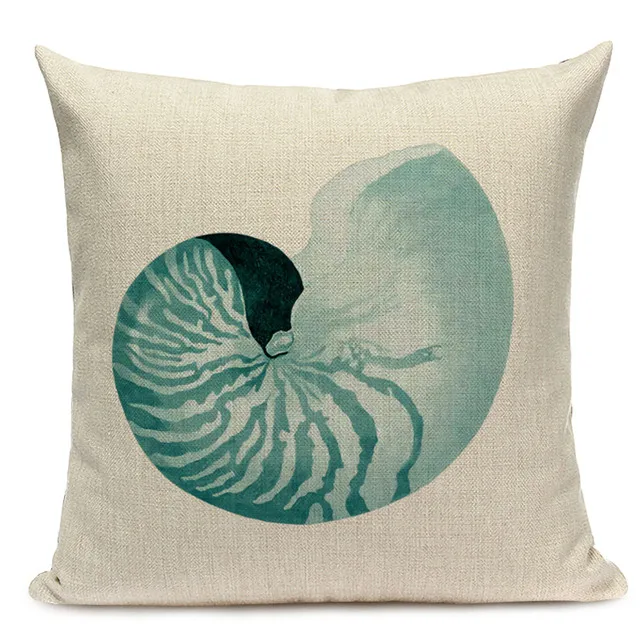 Decorative Cotton Retro Painting marine decoration Pillow Covers 45Cmx45Cm Square Replacement Printed Cushions Pillow Case - Цвет: 4