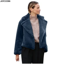 JAYCOSIN повседневное меховое пальто из искусственного меха Женское пальто из искусственного меха женское короткое пальто зимняя одежда Вечерние пальто из черного меха 9902