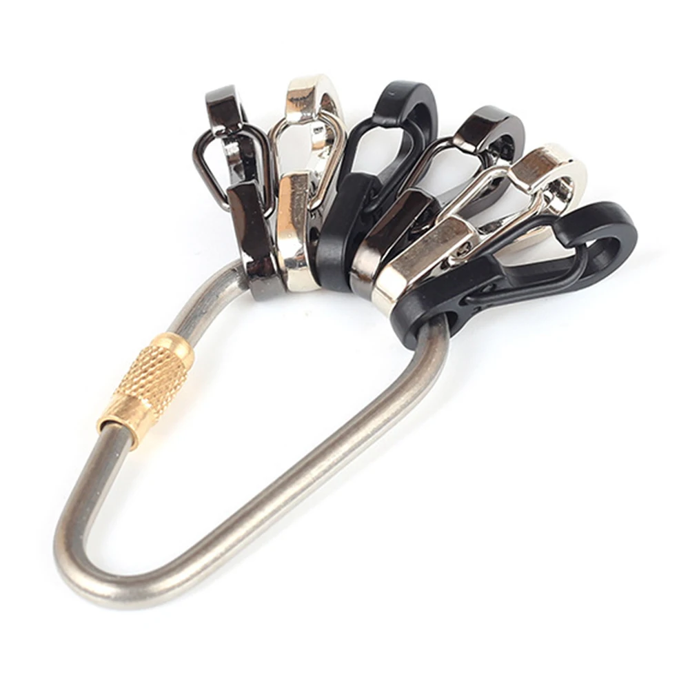 

Climbing Hook Buckle Link Outdoor Tool Titanium Alloy Carabiner Lock Keychain Hiking Hanging Mini Camping Portable