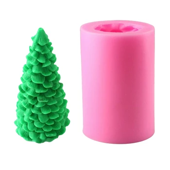 

3D Christmas Tree Candle Resin Mold Christmas Party Silicone Mold Cake Decoration Chocolate Mold Pine Cone Epoxy Mold
