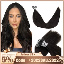 VeSunny Nano Hair Extensions Prebonded Nano Remy Hair Extensions Straight Brazilian Nano Extensions Human Hair for Women 1g/s