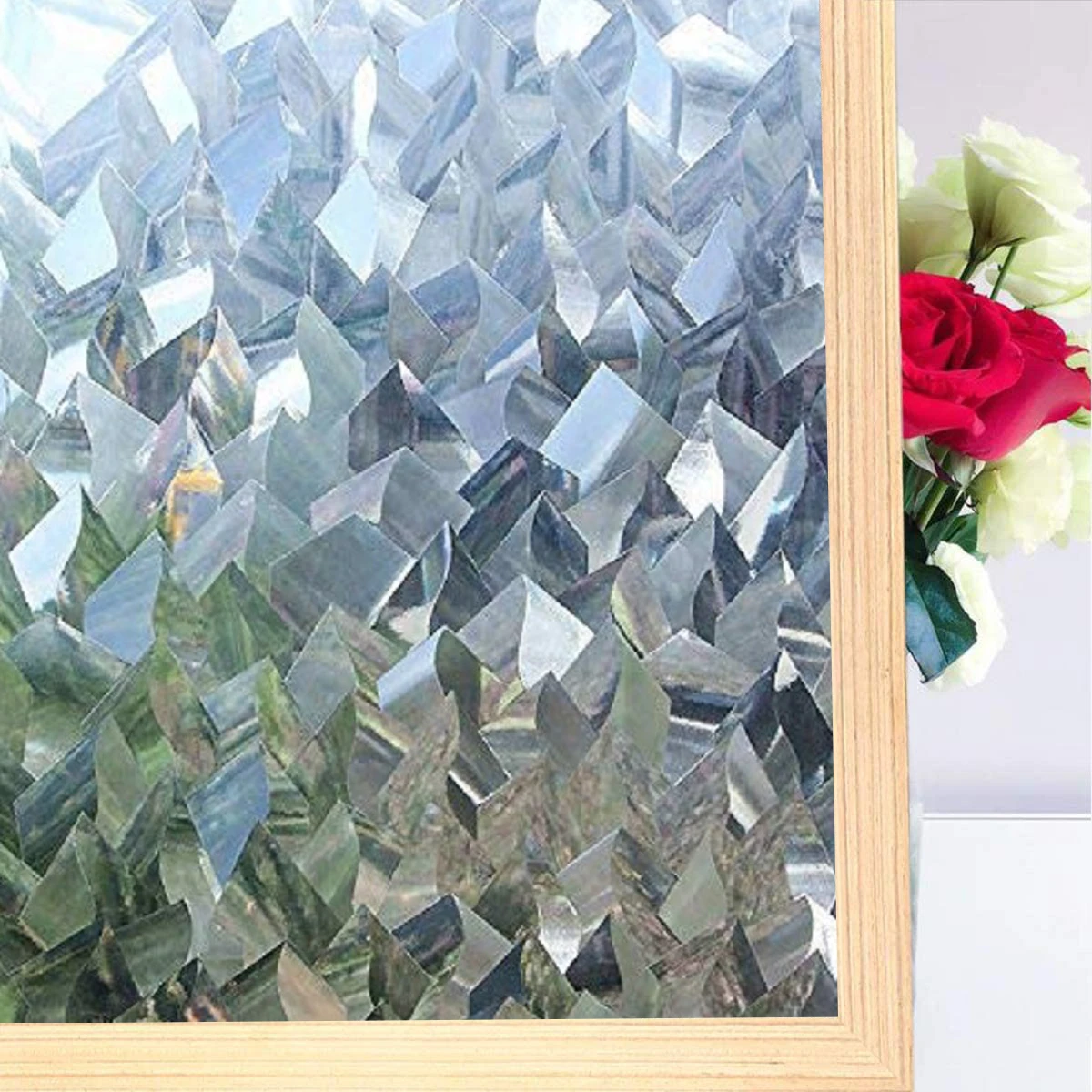 

Tinted Privacy Window Films 3D Crystal Icicles Glass Sticker No Glue Static Cling Vinyl Films Bathroom Self-adhesive Clings Home