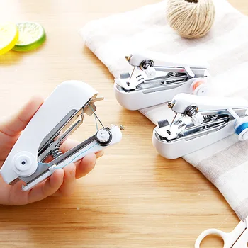 

Mini DIY Needlework Tools Small Sewing Machine Multifunctional Portable Cloth Fabric Stitch Accessories Random Colors 1Pcs