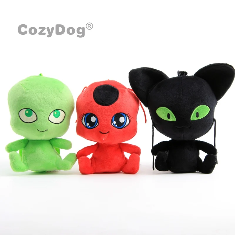 

3pcs/set 15cm Ladybug Lady plush doll toys kawaii Plagg Tikki Wayzz plush stuffed animals toy Cartoon figure Children Gift