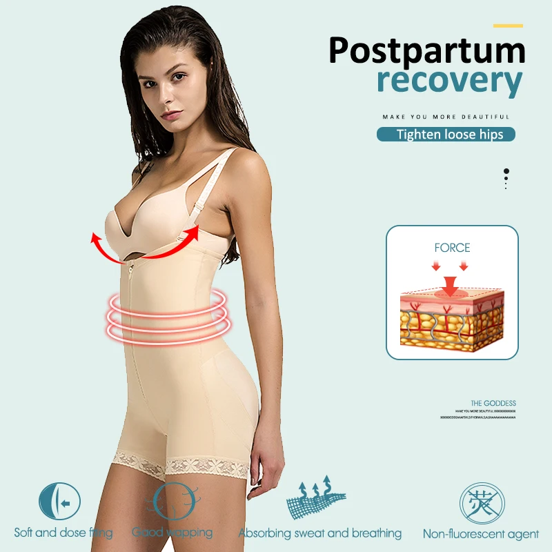 Женский бесшовный PowerSculpt, ультра-утягивающий боди с полным покрытием, с открытым бюстом, твердый контроль Faja, корректирующий корсет, тонкий корсет