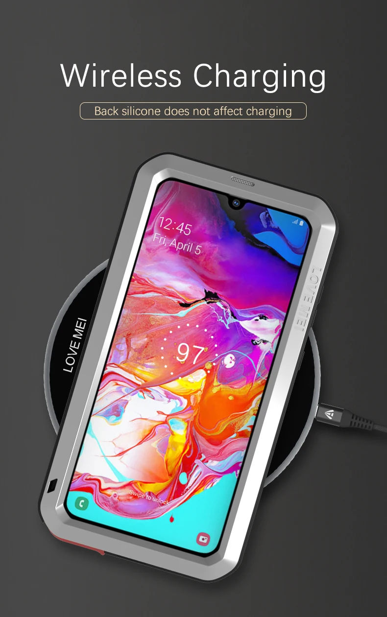 Металлический Чехол Love Mei для samsung Galaxy A70, ударопрочный чехол для телефона samsung Galaxy A70 A705, Прочный чехол с защитой от падения