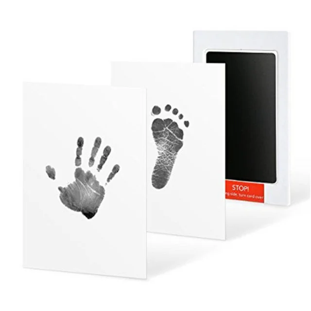 Newborn Baby Footprint Handprint Ink Pad Kit Disposable Printing Oil DIY Photo Frame Pet Cat and Dog Paw Print Fingerprint Child black