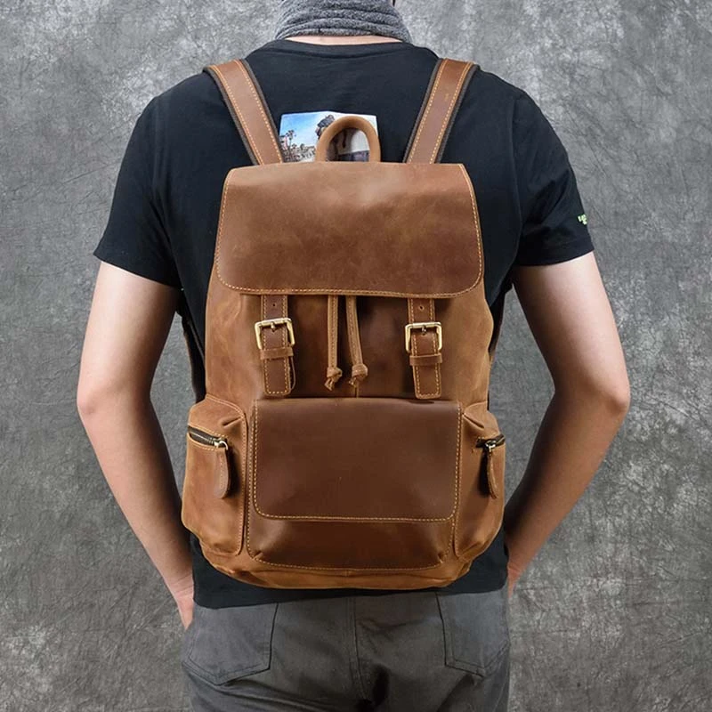 Spijsverteringsorgaan gebrek Trekker Vintage Crazy Horse Lederen Rugzakken Heren Echt Lederen Rugzak Duurzaam  Leer Schooltas Voor Mannelijke Travlling Rugzakken|school bags|rucksack  school bagbackpack school bag - AliExpress